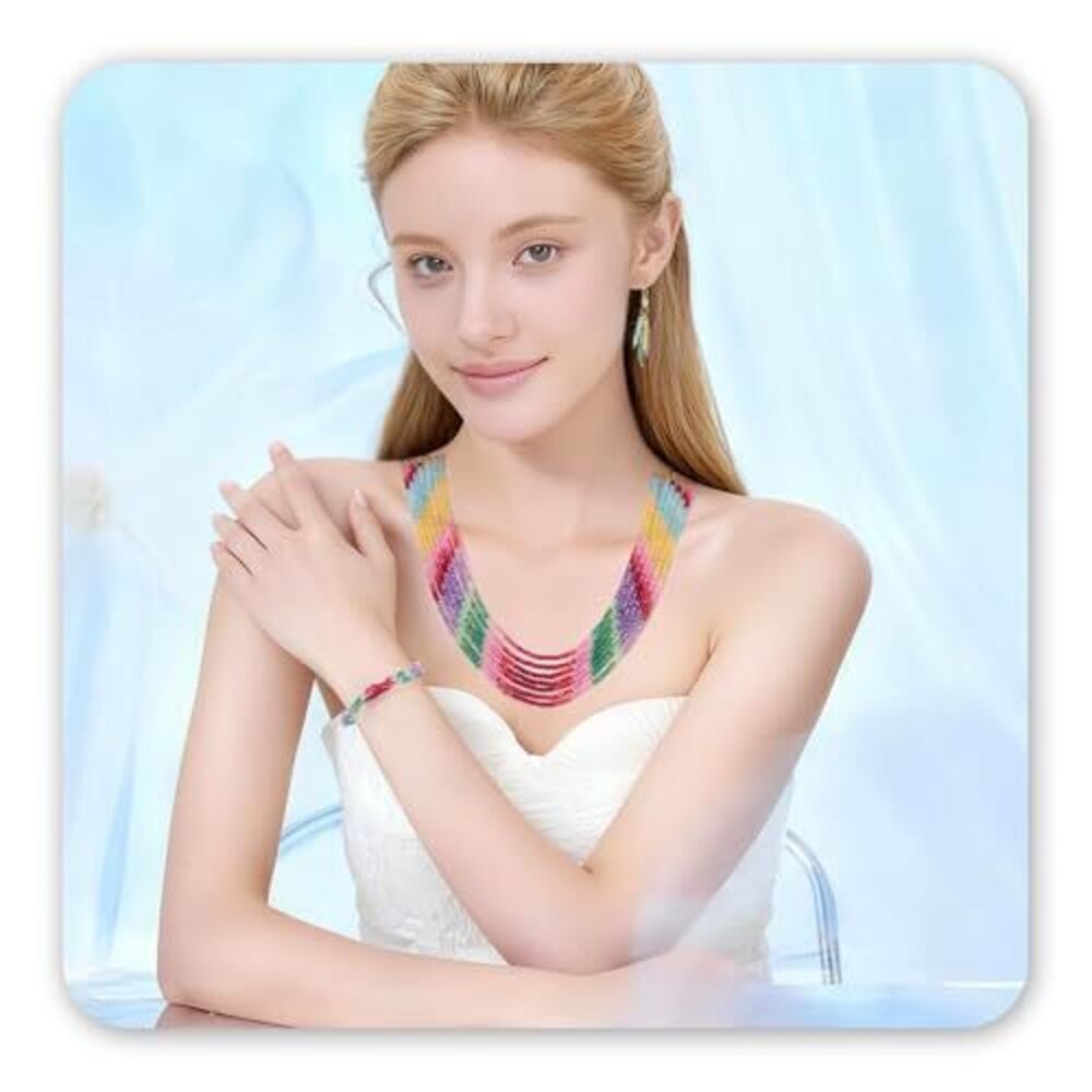 8124 Stackable 18K Gold Plated Gradient Zirconia Crystal Jewelry Set